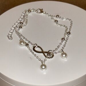 Anklet Double Bracelet Infinity Silver